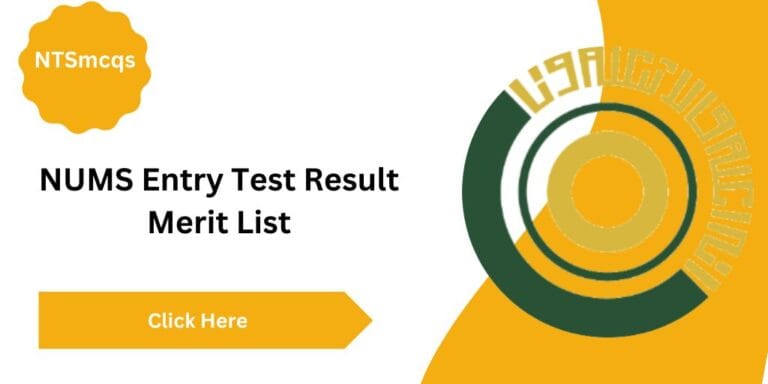 NUMS Test Result 2025 Merit List Check Online